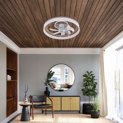 Plafoniera LED dimmerabile con ventilatore LED/40W/230V 3000-6500K marrone/bianco + telecomando
