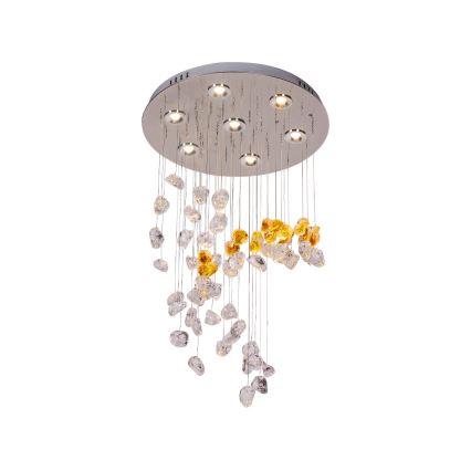 Plafoniera in cristallo a LED AVARA LED/24W/230V Ø 40 cm cromo lucido + telecomando