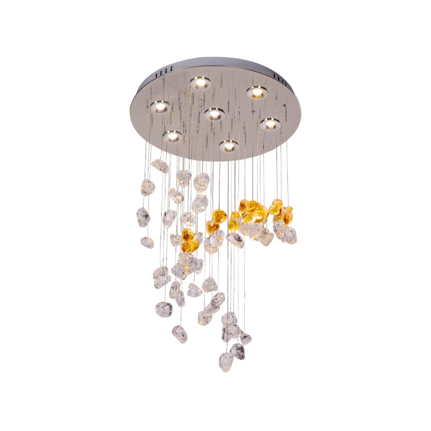 Plafoniera in cristallo a LED AVARA LED/24W/230V Ø 40 cm cromo lucido + telecomando