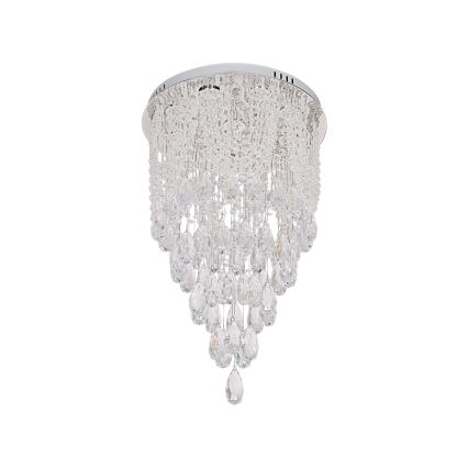 Plafoniera a LED in cristallo MAJURO LED/30W/230V Ø 40 cm cromo lucido + telecomando