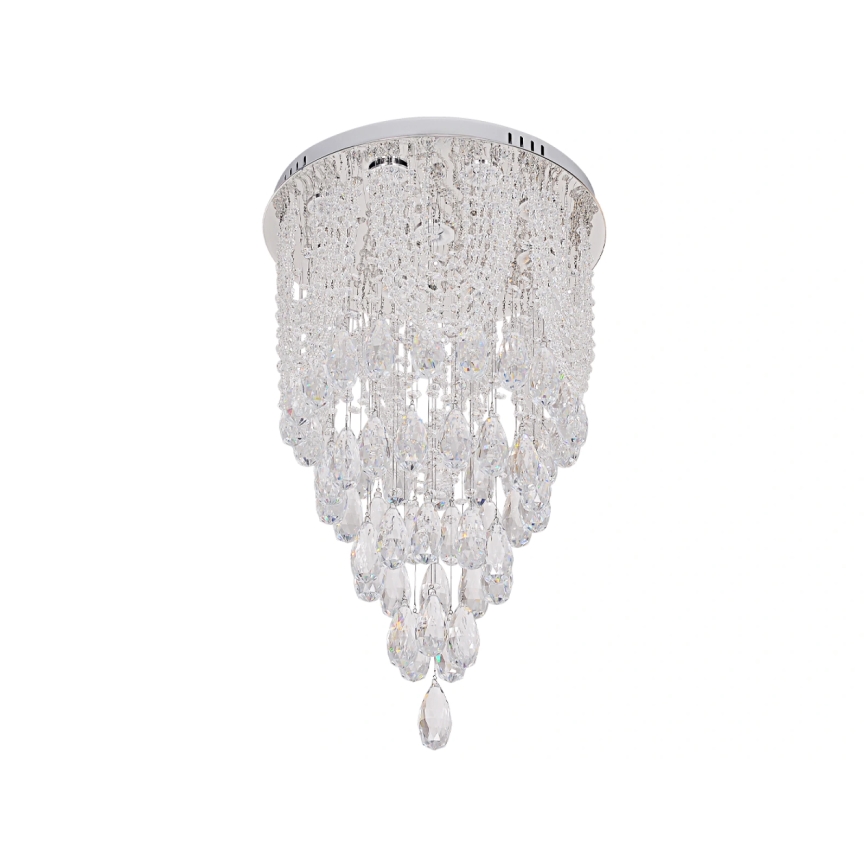 Plafoniera a LED in cristallo MAJURO LED/30W/230V Ø 40 cm cromo lucido + telecomando