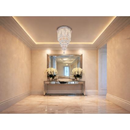 Plafoniera a LED in cristallo MAJURO LED/30W/230V Ø 40 cm cromo lucido + telecomando