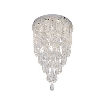 Plafoniera a LED in cristallo MAJURO LED/30W/230V Ø 40 cm cromo lucido + telecomando