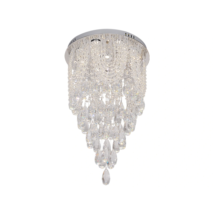 Plafoniera a LED in cristallo MAJURO LED/30W/230V Ø 40 cm cromo lucido + telecomando