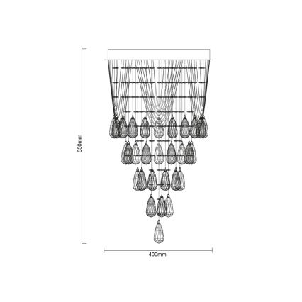 Plafoniera a LED in cristallo MAJURO LED/30W/230V Ø 40 cm cromo lucido + telecomando