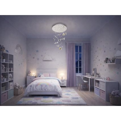 Plafoniera LED in cristallo MURU LED/24W/230V Ø 40 cm cromo lucido + telecomando