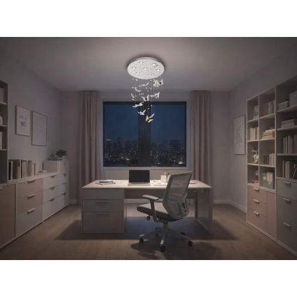 Plafoniera LED in cristallo MURU LED/24W/230V Ø 40 cm cromo lucido + telecomando