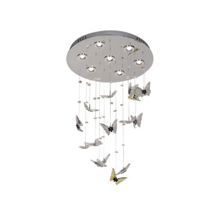 Plafoniera LED in cristallo MURU LED/24W/230V Ø 40 cm cromo lucido + telecomando