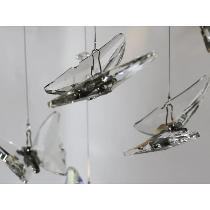 Plafoniera LED in cristallo MURU LED/24W/230V Ø 40 cm cromo lucido + telecomando