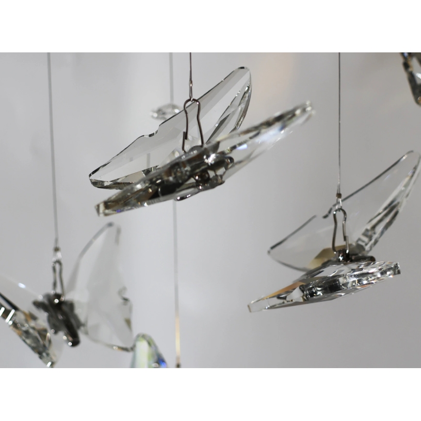 Plafoniera LED in cristallo MURU LED/24W/230V Ø 40 cm cromo lucido + telecomando
