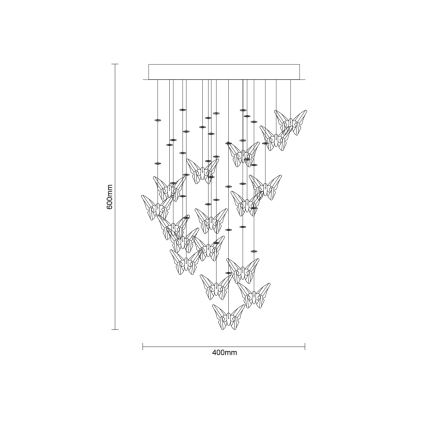 Plafoniera LED in cristallo MURU LED/24W/230V Ø 40 cm cromo lucido + telecomando