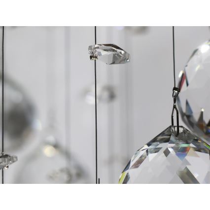 Plafoniera LED in cristallo NAURU, LED/24W/230V, Ø 40 cm, cromo lucido + telecomando