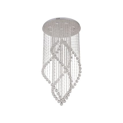 Plafoniera in cristallo LED NAURU LED/30W/230V Ø 60 cm cromo lucido + telecomando