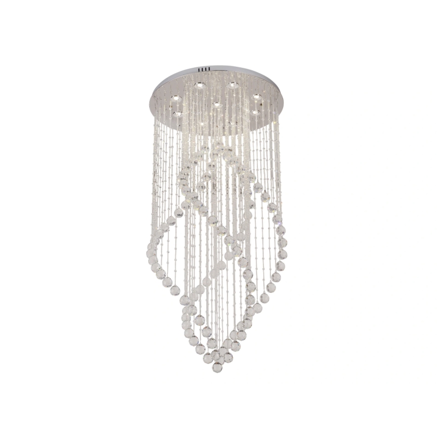 Plafoniera in cristallo LED NAURU LED/30W/230V Ø 60 cm cromo lucido + telecomando