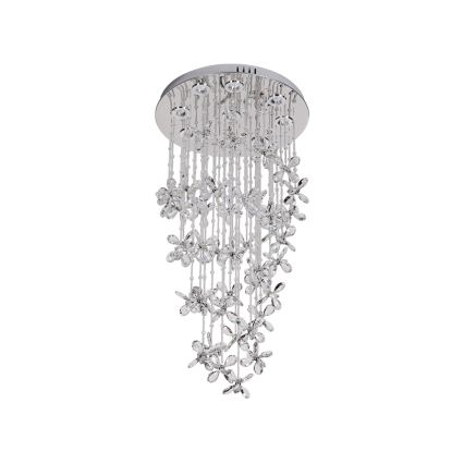 Plafoniera LED in cristallo SAMOA LED/30W/230V Ø 40 cm cromo lucido, con telecomando