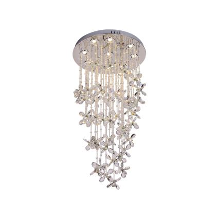 Plafoniera LED in cristallo SAMOA LED/30W/230V Ø 40 cm cromo lucido, con telecomando