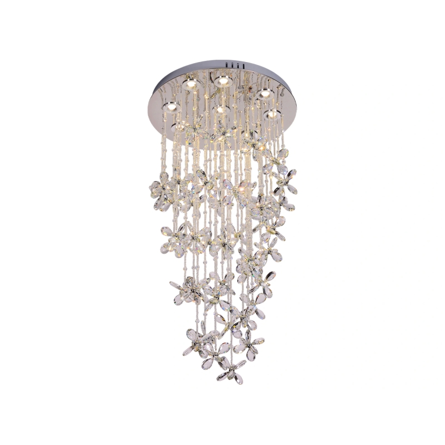 Plafoniera LED in cristallo SAMOA LED/30W/230V Ø 40 cm cromo lucido, con telecomando