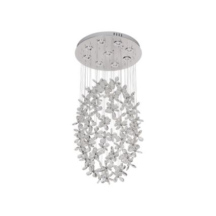 Plafoniera LED in cristallo SAMOA LED/30W/230V Ø 40 cm cromo lucido + telecomando