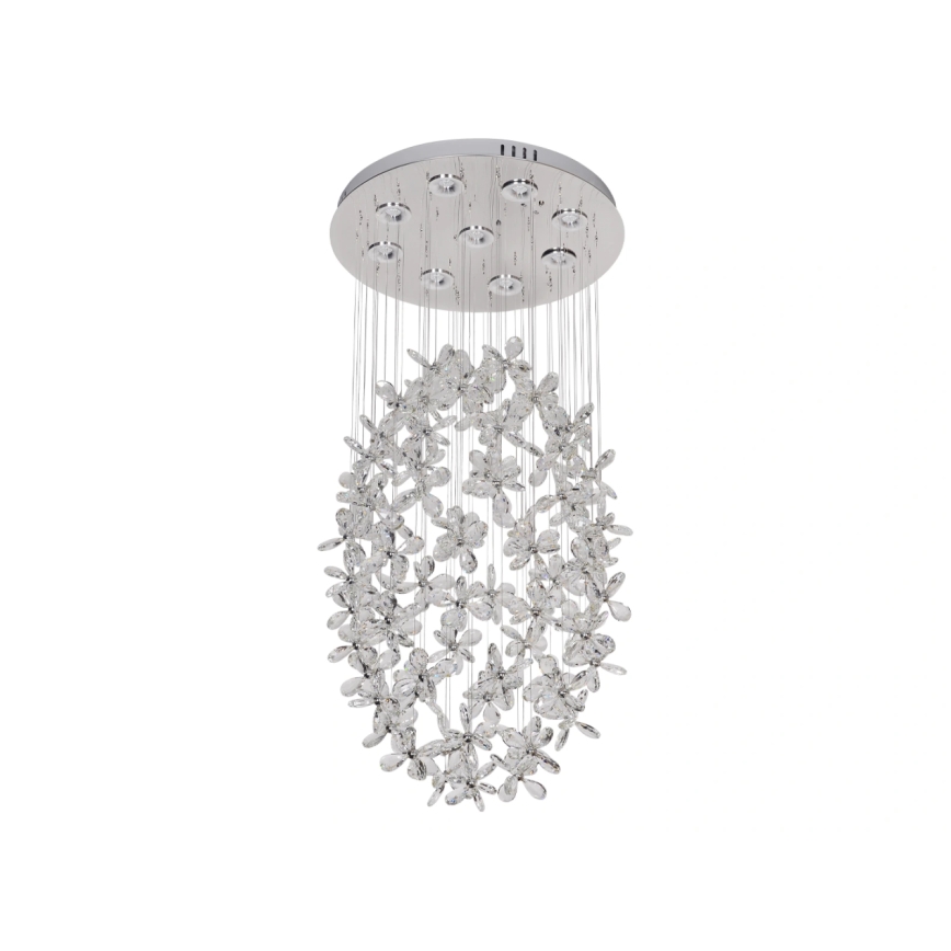 Plafoniera LED in cristallo SAMOA LED/30W/230V Ø 40 cm cromo lucido + telecomando