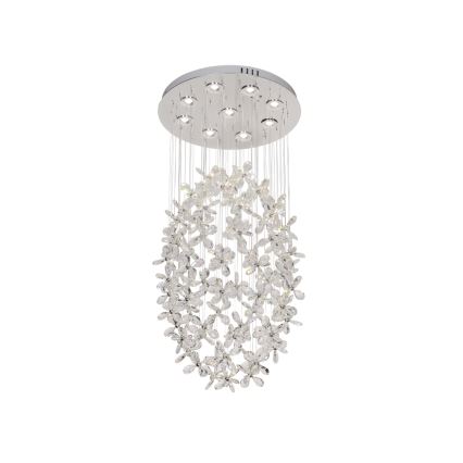 Plafoniera LED in cristallo SAMOA LED/30W/230V Ø 40 cm cromo lucido + telecomando