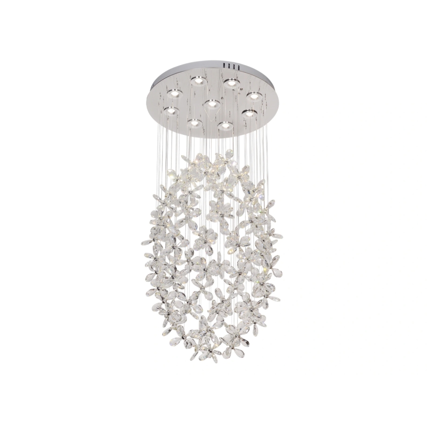 Plafoniera LED in cristallo SAMOA LED/30W/230V Ø 40 cm cromo lucido + telecomando