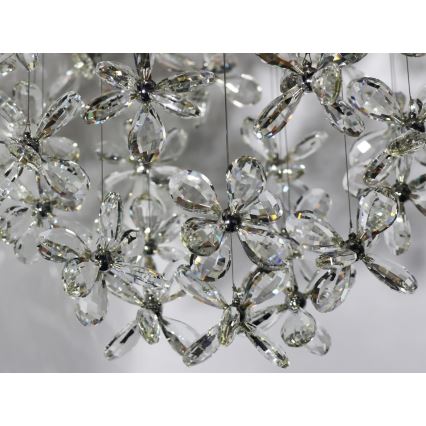 Plafoniera LED in cristallo SAMOA LED/30W/230V Ø 40 cm cromo lucido + telecomando