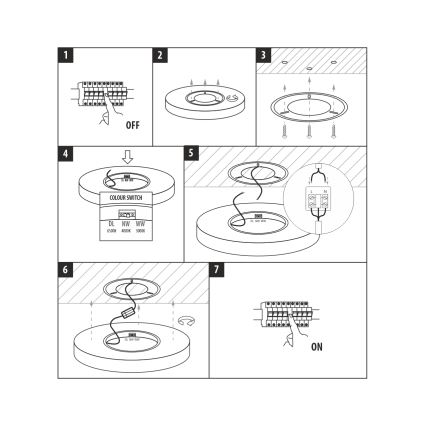 Plafoniera a LED LED/40W/230V 3000/4000/6500K Ø 50 cm nera