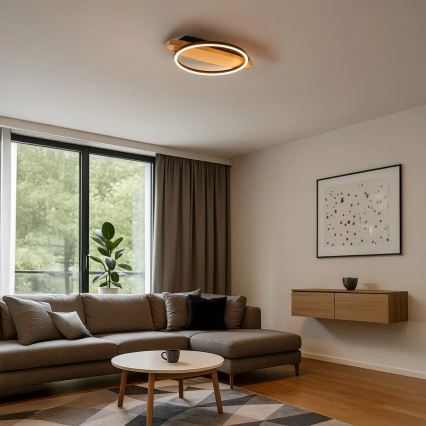 Plafoniera a LED MELISA, 12 W/230 V, 30x40 cm, finitura pino
