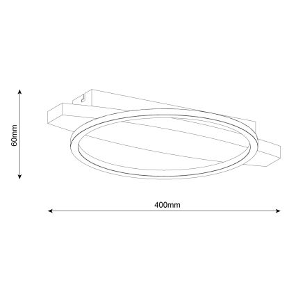 Plafoniera a LED MELISA, 12 W/230 V, 30x40 cm, finitura pino