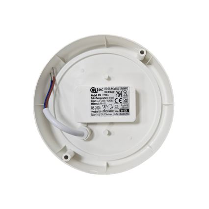 Plafoniera a LED per esterni 8W 230V 4200K Ø 14 cm IP64 bianco