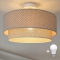 Plafoniera a montaggio superficiale Brilagi-LED BOHO BOBO 1xE27/60W/230V Ø40 cm a pois beige/crema