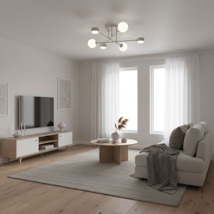 Plafoniera a montaggio superficiale HOLON 3xG9/8W/230V + 3xGX53/12W grigio