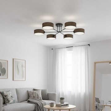 Plafoniera a montaggio superficiale MAGA 6xE14/10W/230V marrone