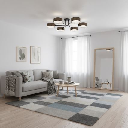 Plafoniera a montaggio superficiale MAGA 6xE14/10W/230V marrone