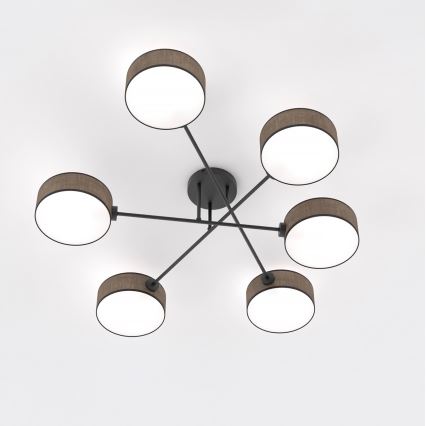 Plafoniera a montaggio superficiale MAGA 6xE14/10W/230V marrone