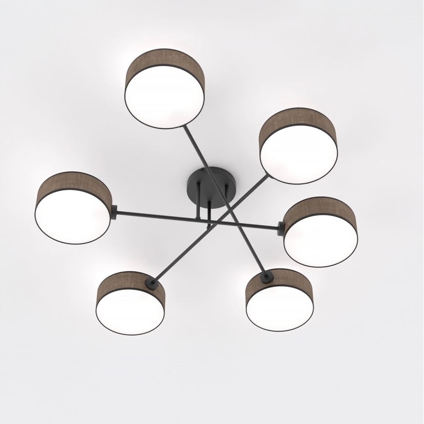 Plafoniera a montaggio superficiale MAGA 6xE14/10W/230V marrone