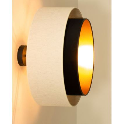 Plafoniera a montaggio superficiale NATIA, 1xE27/60W/230V, Ø 45 cm, bianco/nero