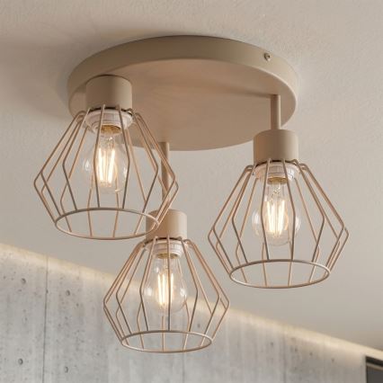 Plafoniera a soffitto AUDREY 3xE27/60W/230V beige