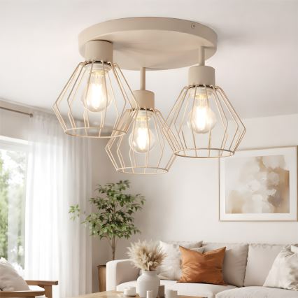 Plafoniera a soffitto AUDREY 3xE27/60W/230V beige