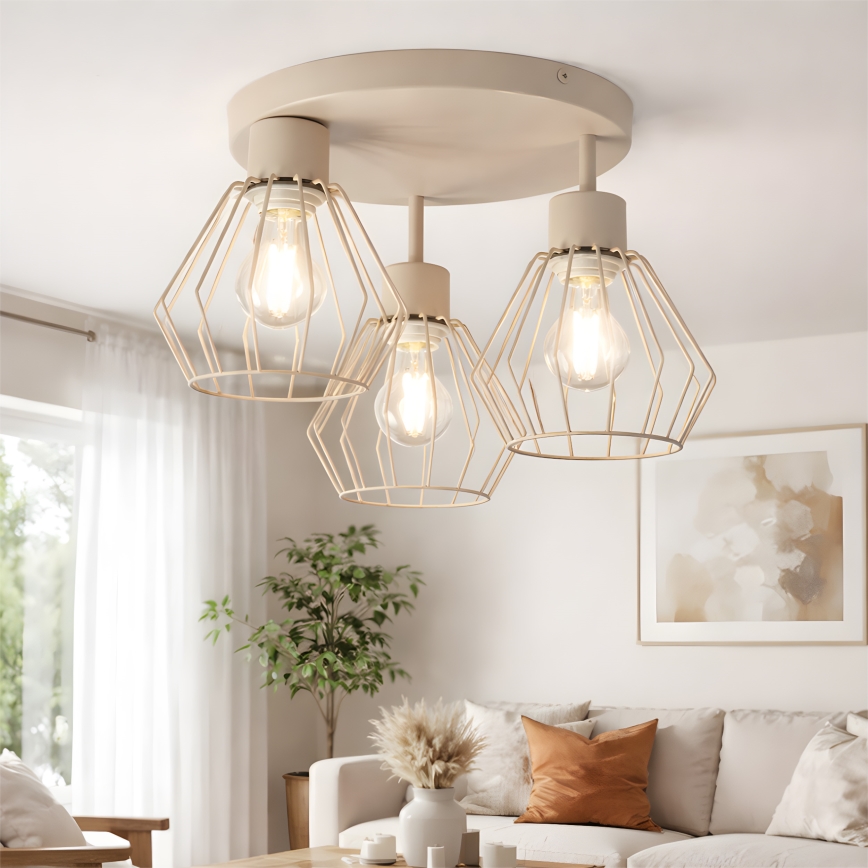 Plafoniera a soffitto AUDREY 3xE27/60W/230V beige