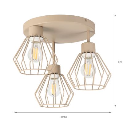 Plafoniera a soffitto AUDREY 3xE27/60W/230V beige