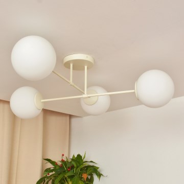 Plafoniera a soffitto MOON 4xE27/15W/230V colore crema