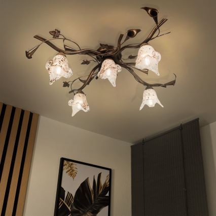 Plafoniera a soffitto ROZETA 5xE14/40W/230V finitura bronzata