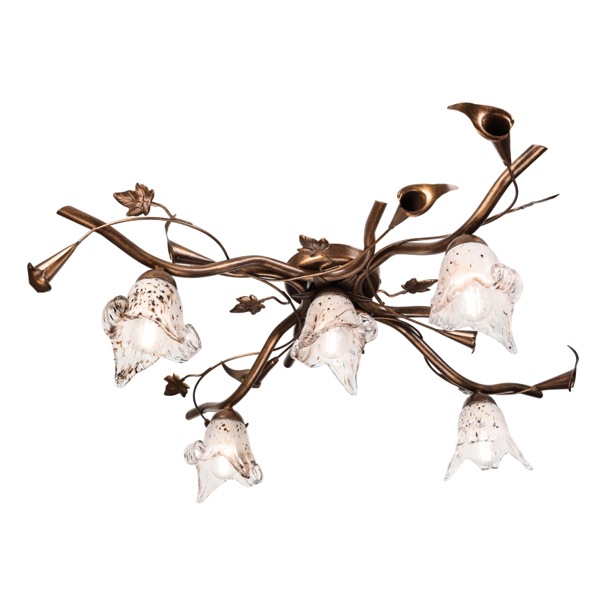 Plafoniera a soffitto ROZETA 5xE14/40W/230V finitura bronzata