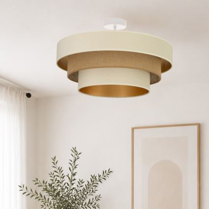 Plafoniera a soffitto WENTA 1xE27/60W/230V Ø 50 cm beige/iuta