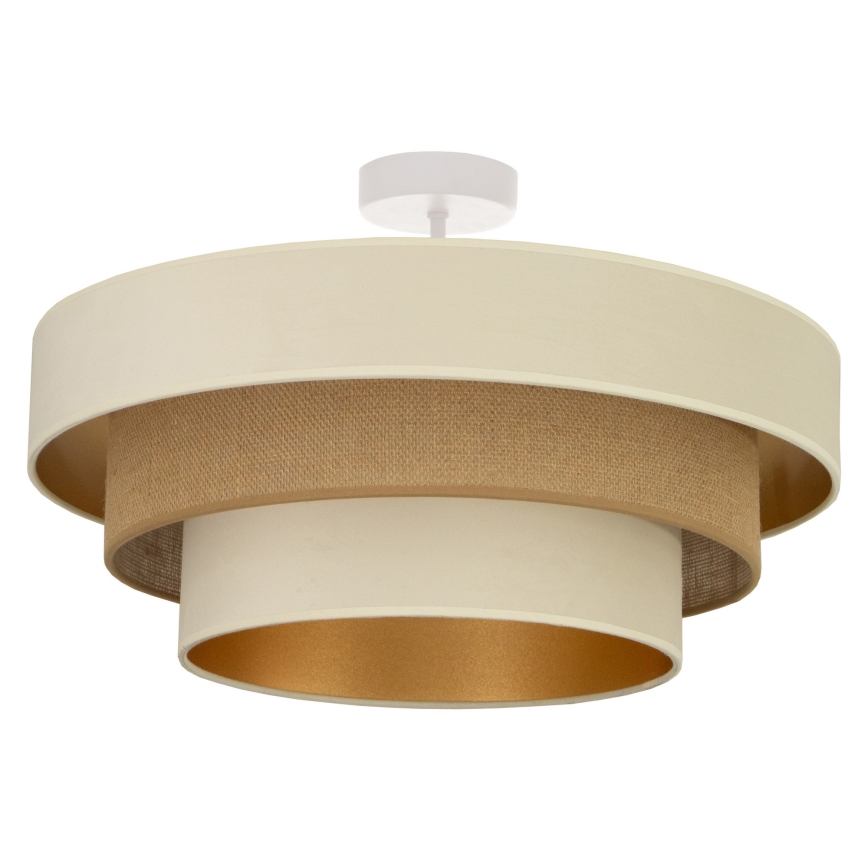 Plafoniera a soffitto WENTA 1xE27/60W/230V Ø 50 cm beige/iuta