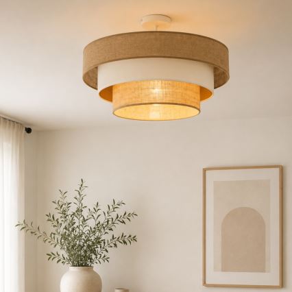 Plafoniera a soffitto WENTA 1xE27/60W/230V Ø 50 cm iuta/beige