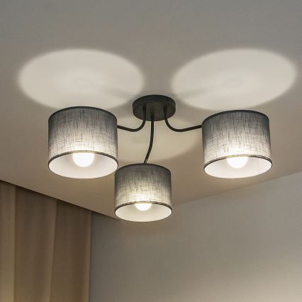 Plafoniera ALBA 3xE27/15W/230V grigio