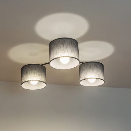 Plafoniera ALBA 3xE27/15W/230V grigio