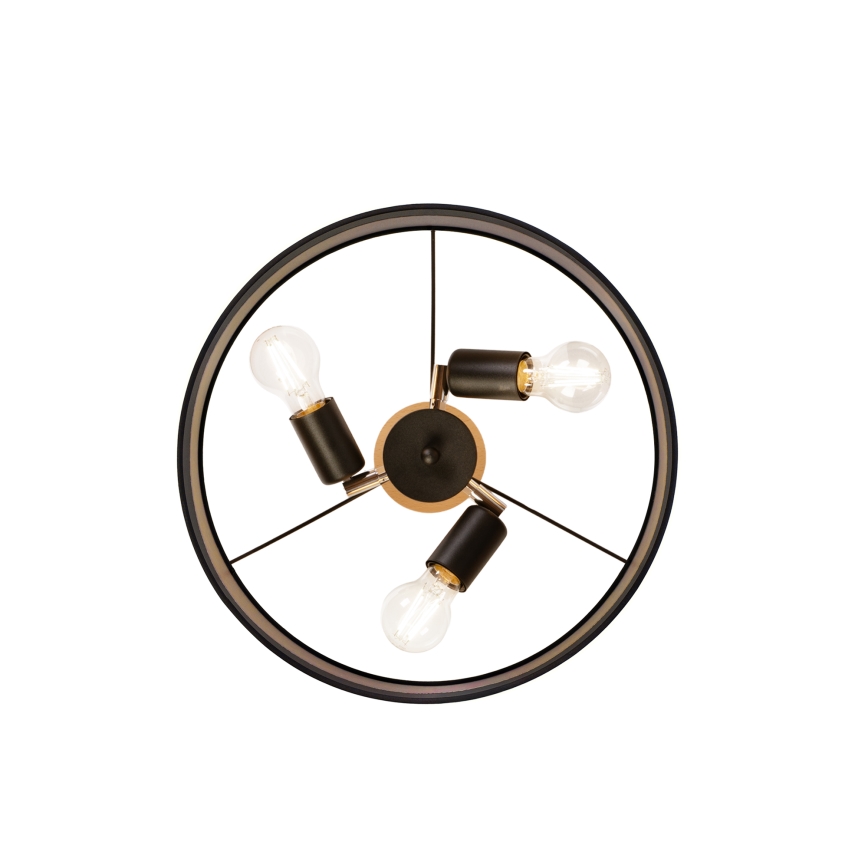 Plafoniera ALBA 3xE27/15W/230V Ø 40 cm nero/marrone